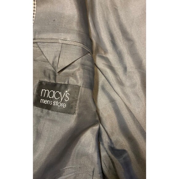Michael Kors 40 L sport suit jacket blazer gingham black check Macy's Men Store - Picture 7 of 16